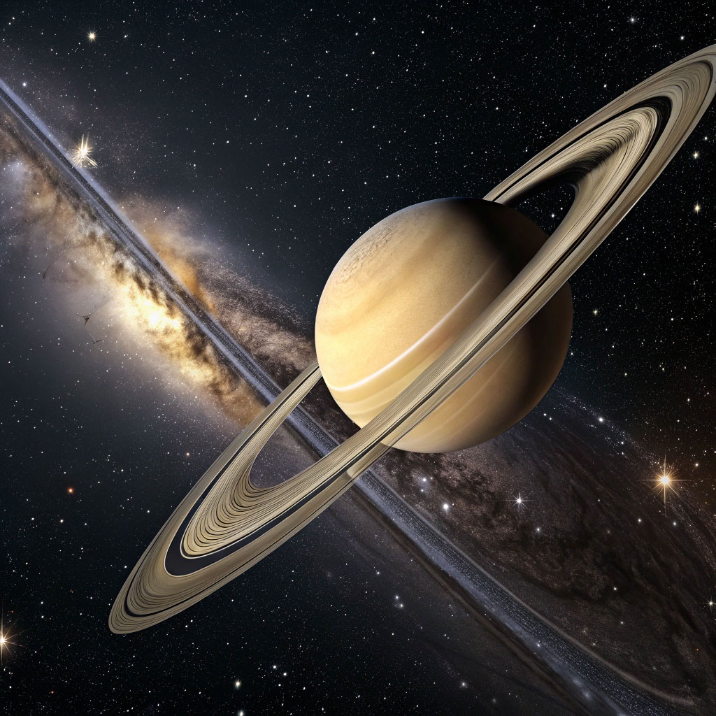 Фото Сатурна в ночном небе